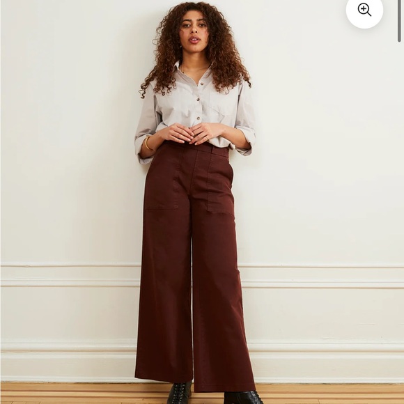 Loup Pants - Loup Wide Leg Sabrina Pants in Coffee